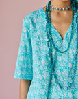Blue Floral Kurta