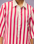 Pink Stripes Kurta