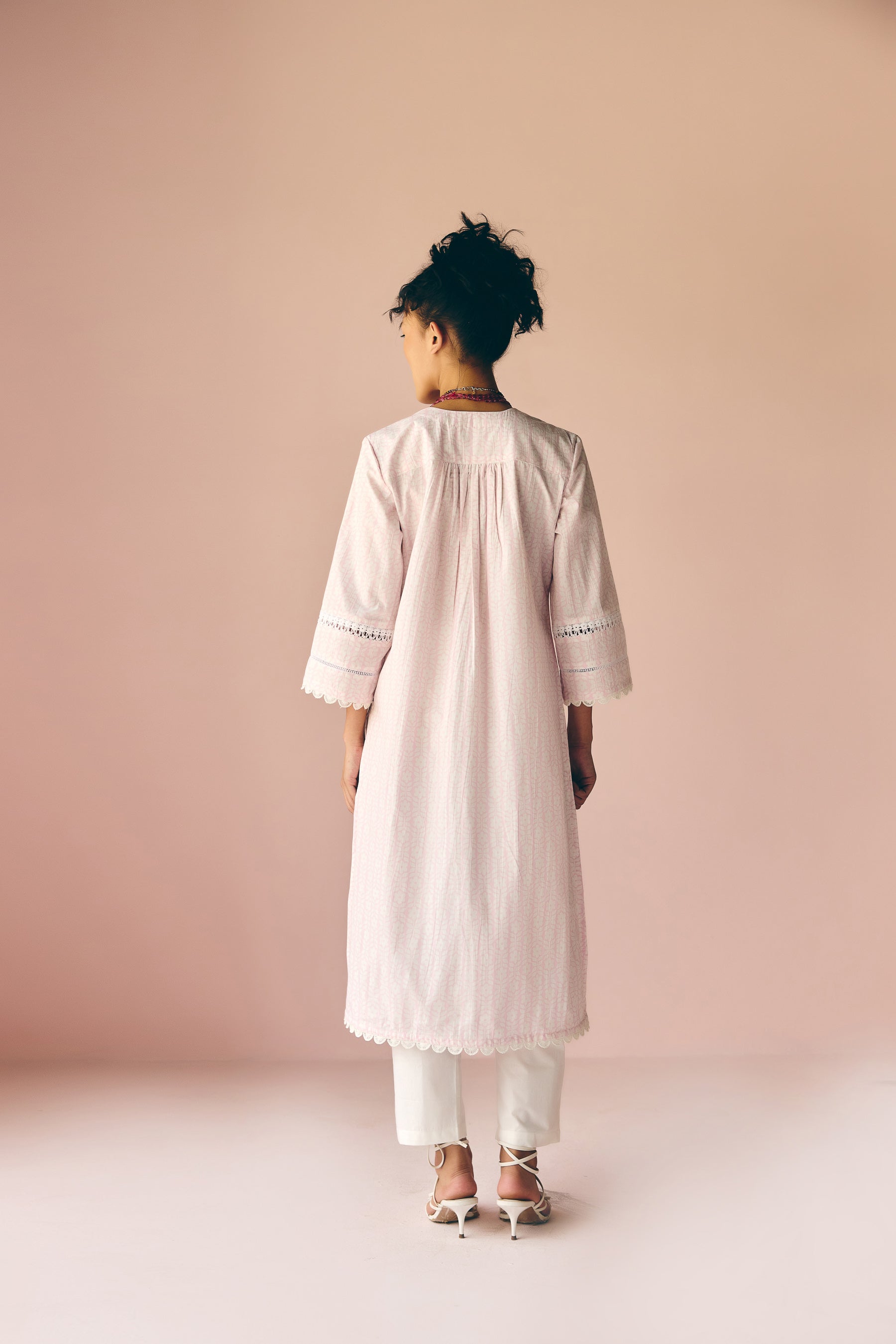 Lavender Lace Poplin Kurta