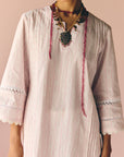 Lavender Lace Poplin Kurta