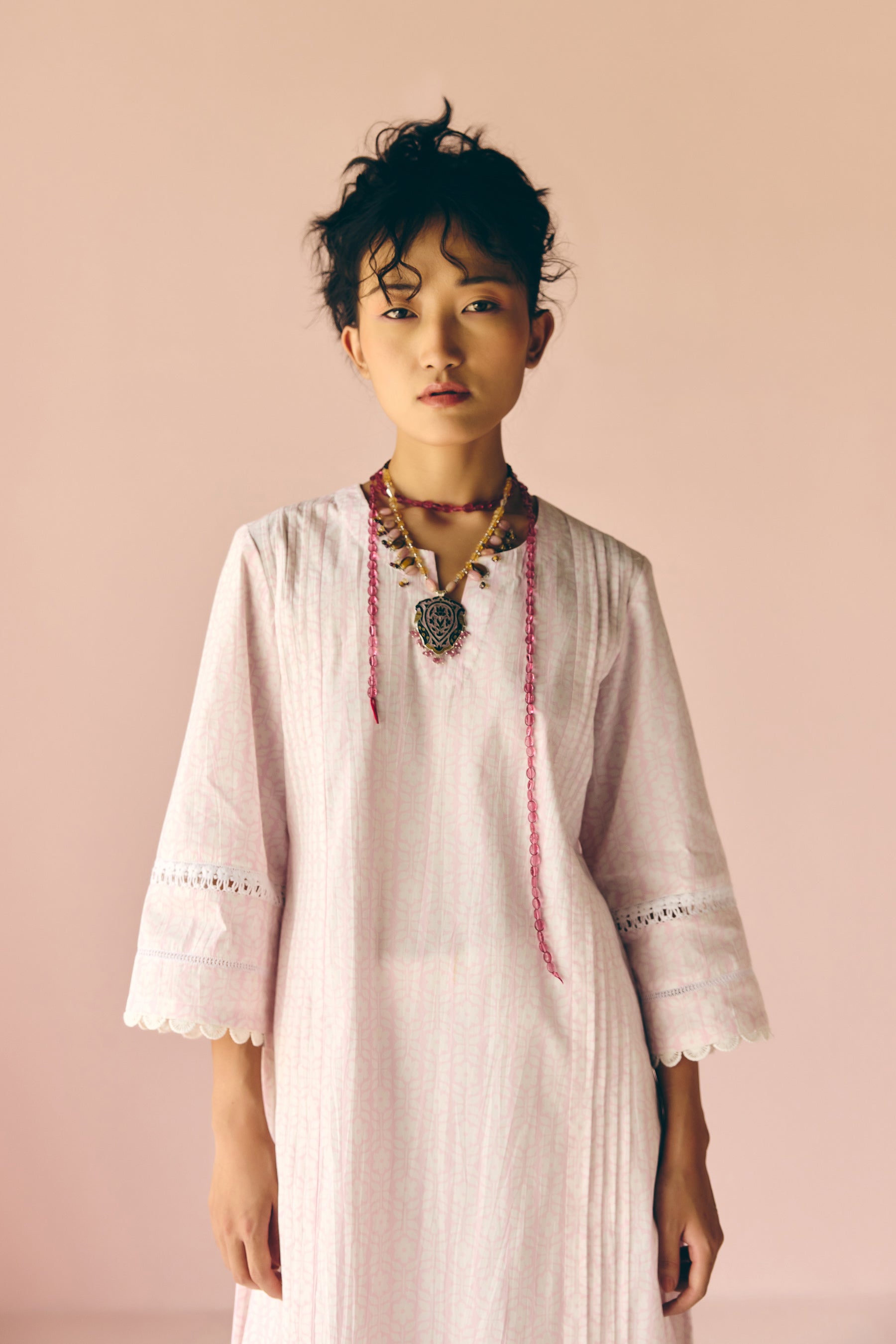 Lavender Lace Poplin Kurta