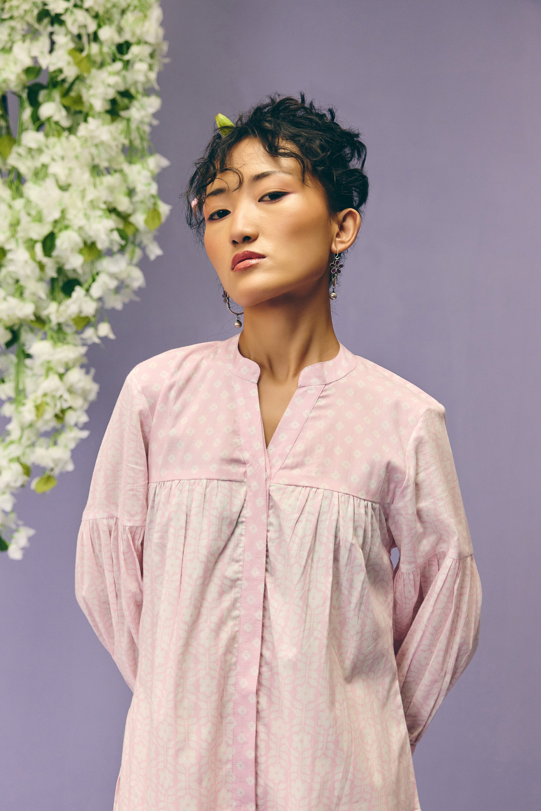 Lavender Gathered Kurta