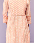 Peach Lace Poplin Kurta
