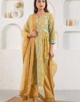 Mustard Gathered Suit Set