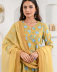 Mustard Gathered Suit Set
