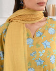 Mustard Gathered Suit Set