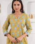 Mustard Gathered Suit Set