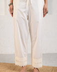 Yellow Embroidered Dobby Suit Set With Slip