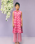 Pink Sleeveless Kurta