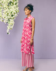 Pink Sleeveless Kurta
