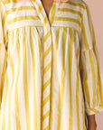 Yellow Stripes Gathered Kurta Set