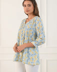 Blue Ginkgo Pintucked Shirt