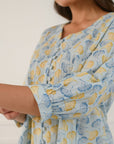 Blue Ginkgo Pintucked Shirt