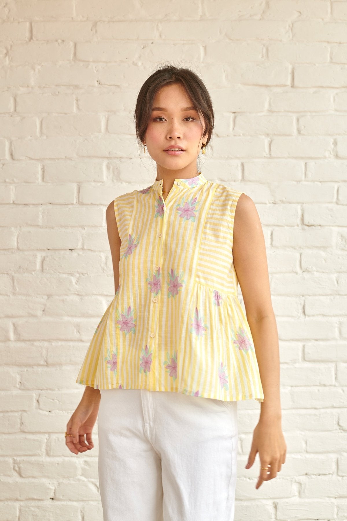 Yellow Aster Sleeveless Shirt