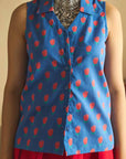Blue Tulip Sleeveless Shirt