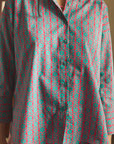 Red Green Floral Oversized Shirt
