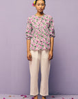 White Gathered Shirt