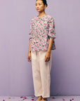 White Gathered Shirt