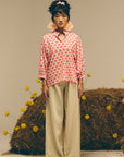 White Pink Oversized Shirt