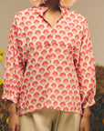 White Pink Oversized Shirt