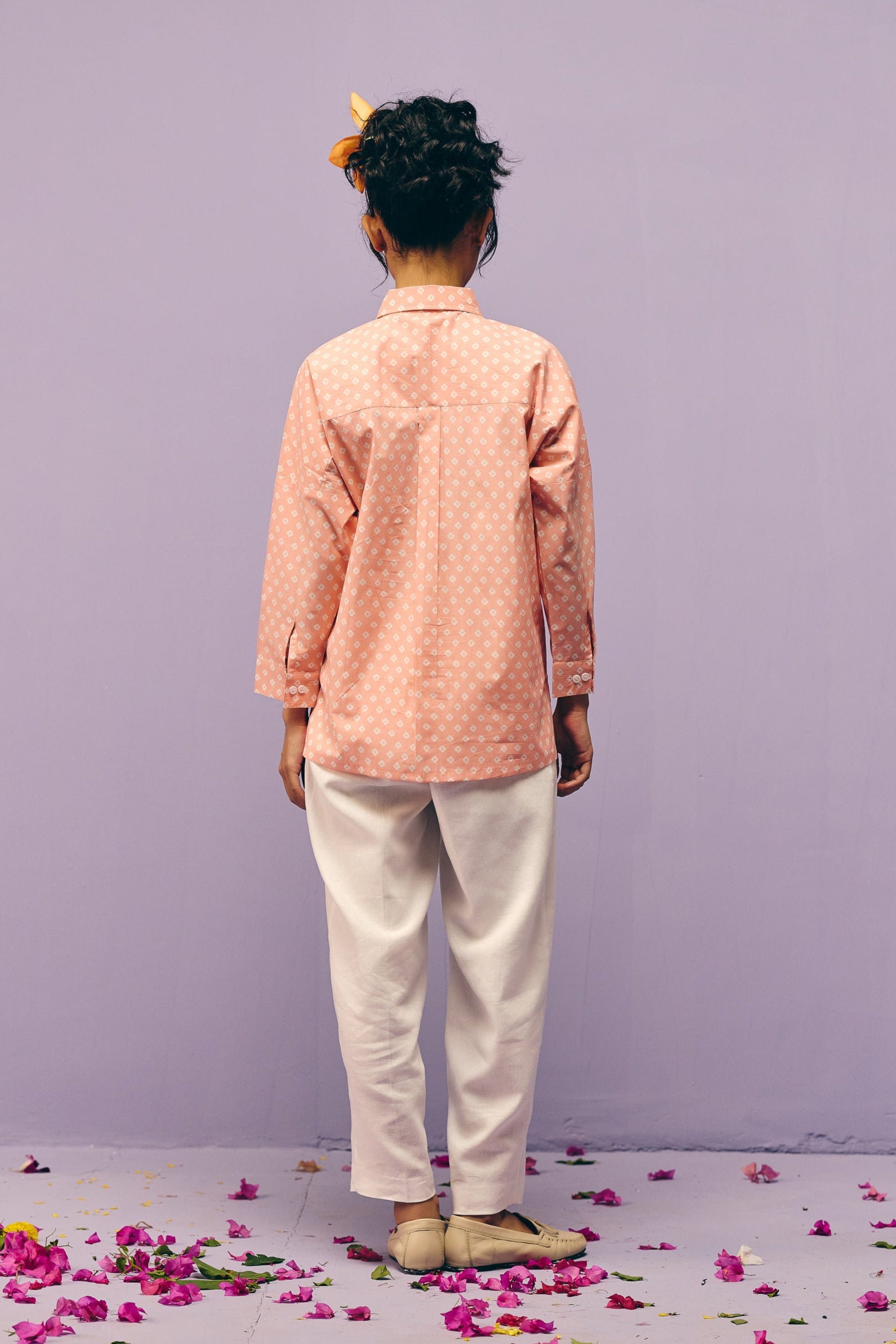 Peach Collared Poplin Shirt