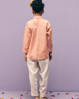 Peach Collared Poplin Shirt