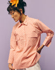 Peach Collared Poplin Shirt