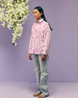 Purple Floral Poplin Shirt