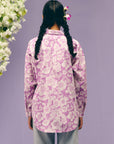 Purple Floral Poplin Shirt