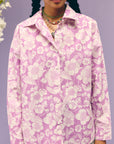 Purple Floral Poplin Shirt