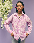 Purple Floral Poplin Shirt