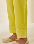 Lime Green Bandhani Gathered Co-ord Set