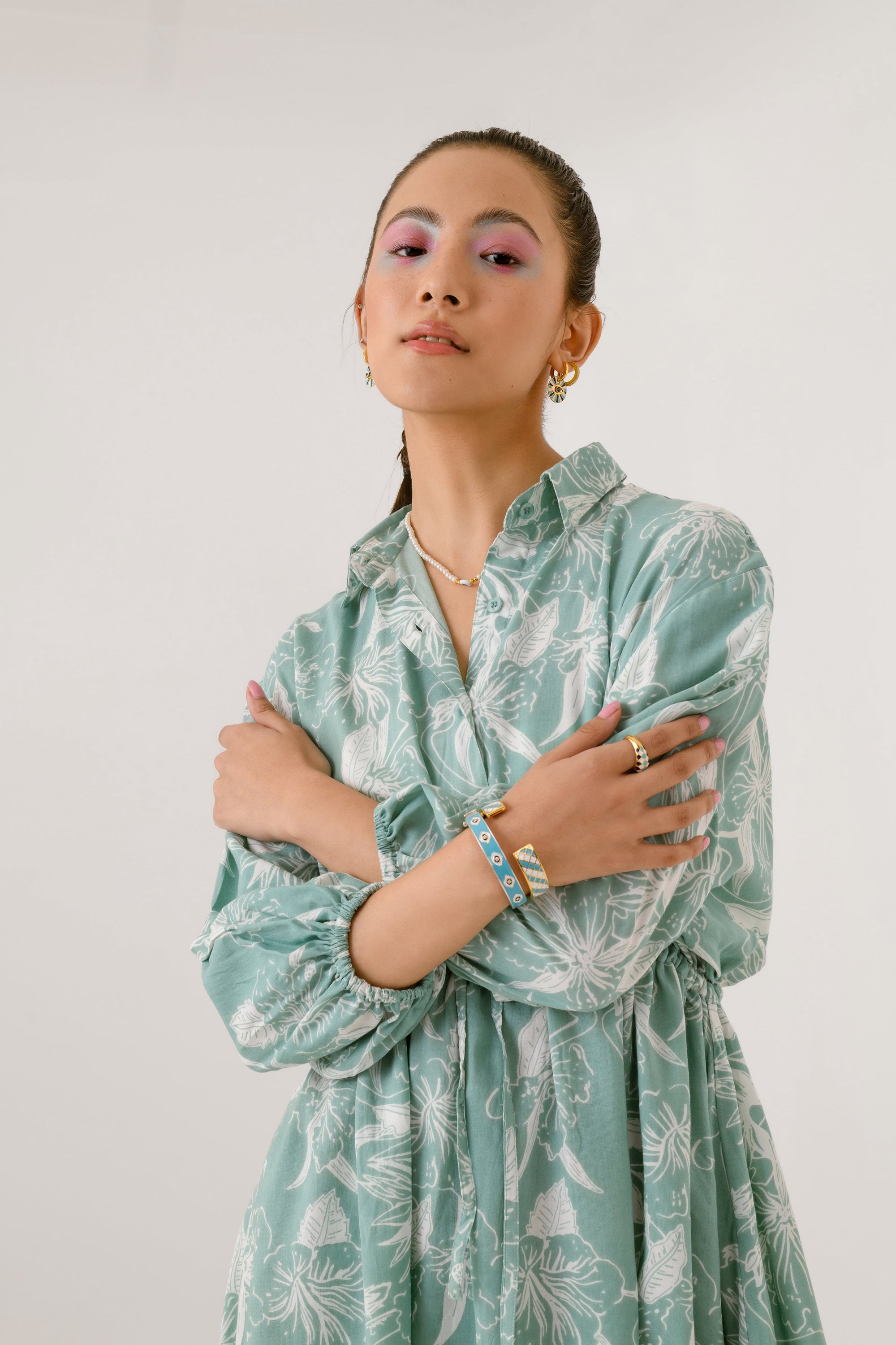 Peppermint Tie Shirt Dress