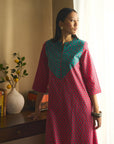 Green Red Geometric Kurta