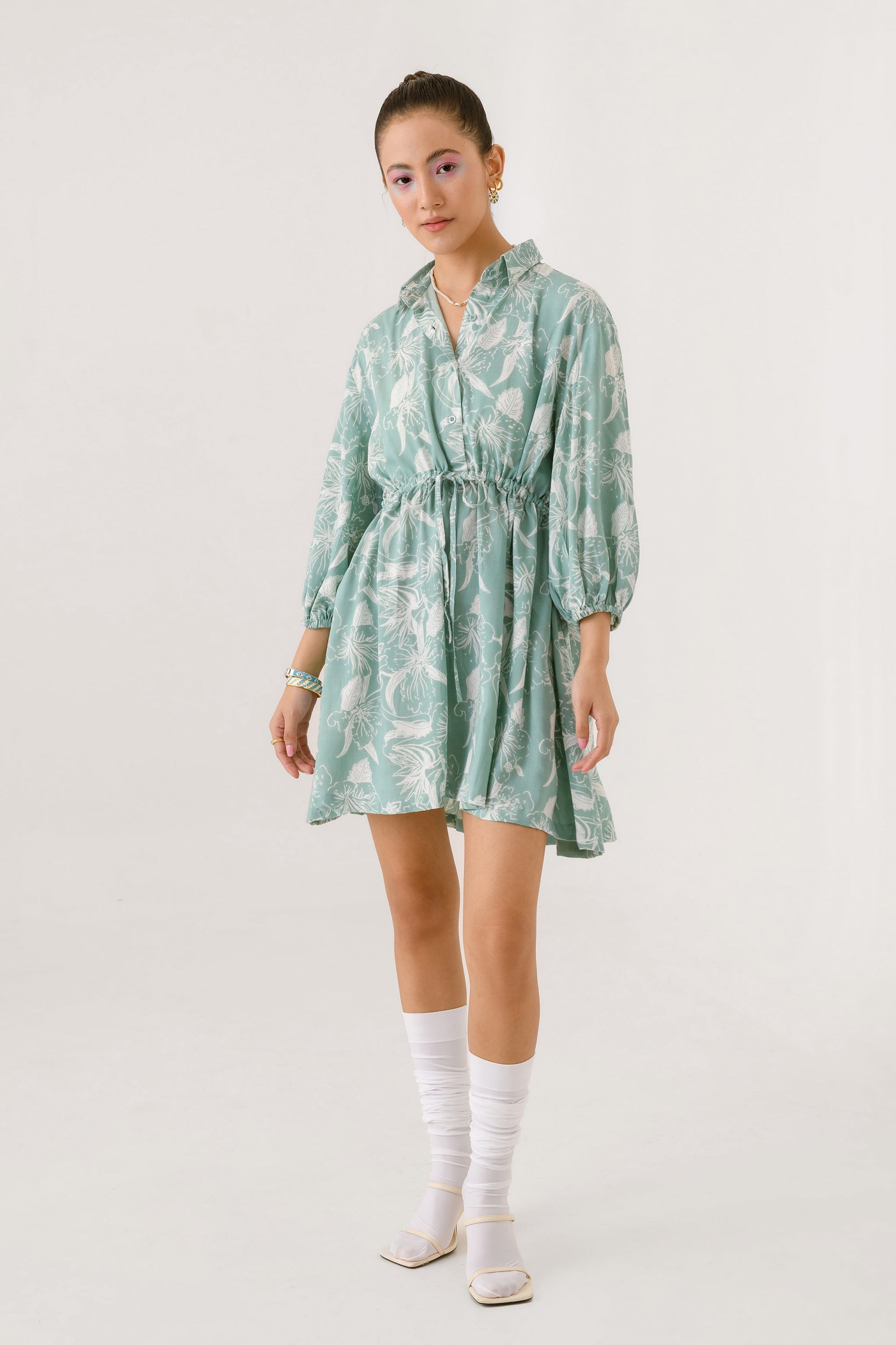 Peppermint Tie Shirt Dress