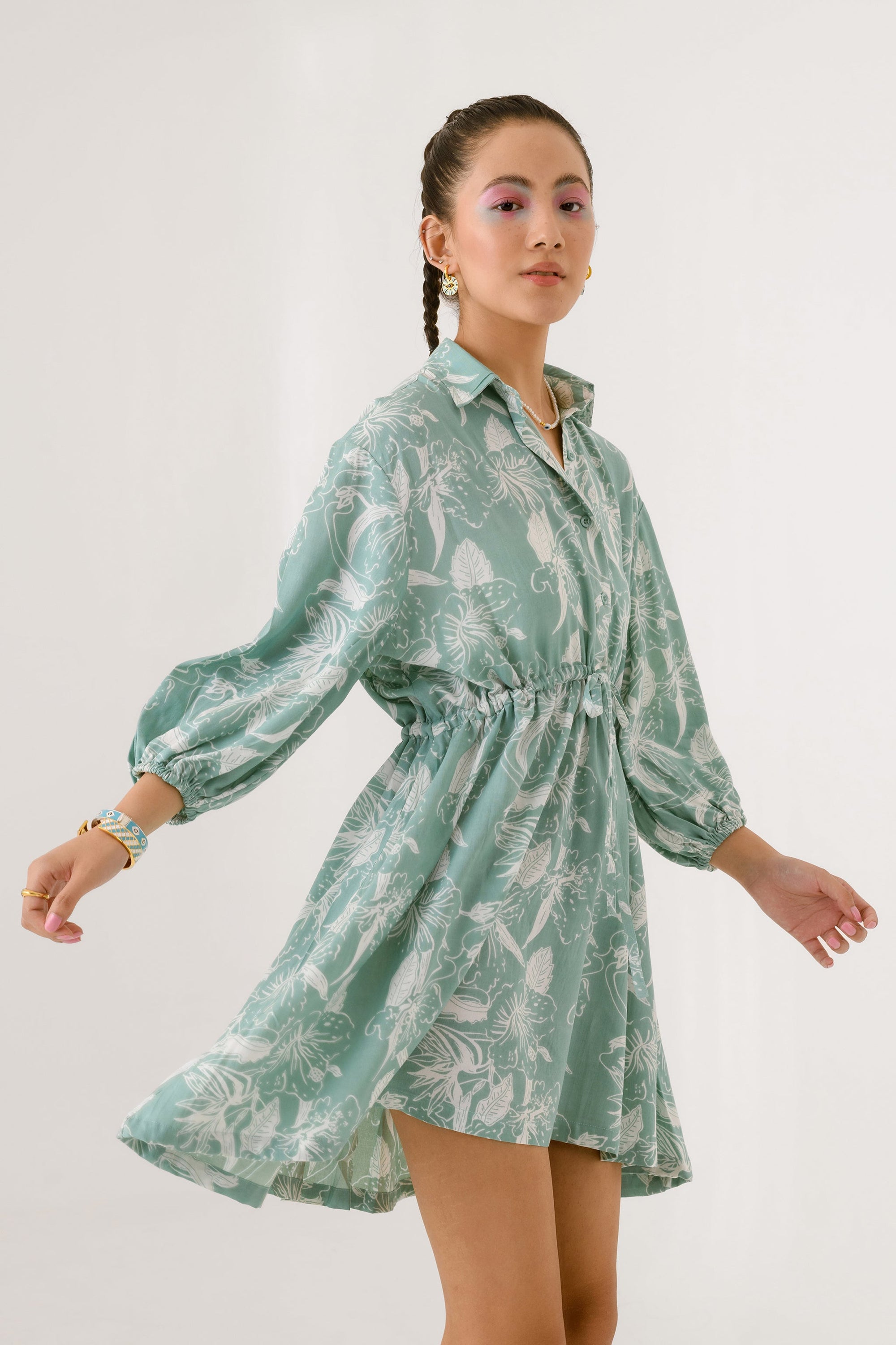 Peppermint Tie Shirt Dress