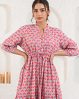 Pink Lay Tie-Up Dress