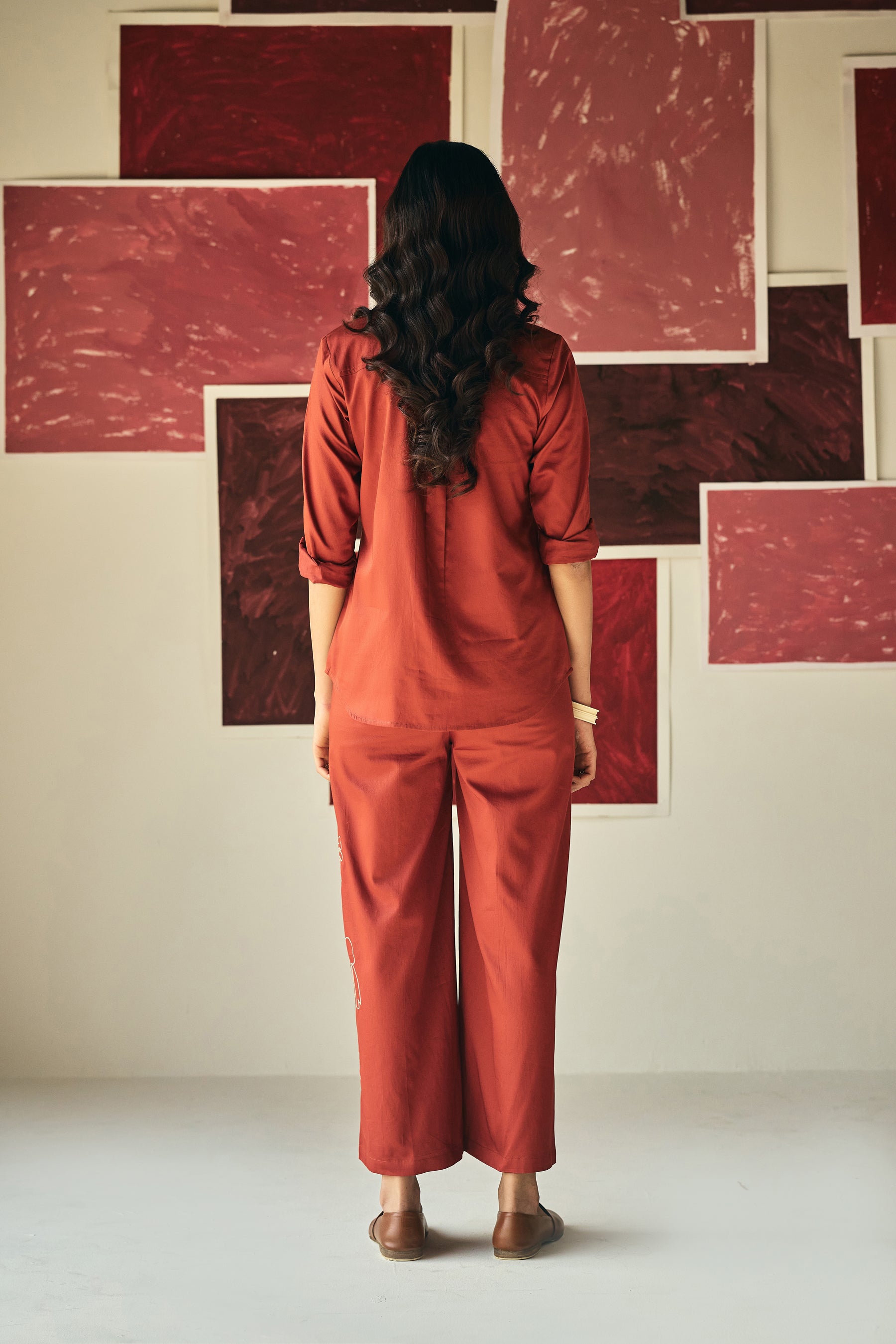 Red Daisy Embroidery Co-ord Set