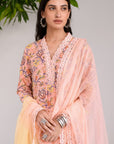 Peachy Lace Kurta