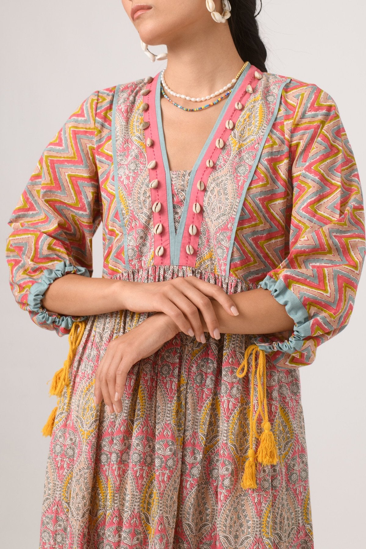 Paisley Shell Dress in Pink prakritijaipur Paisley Shell Dress in Pink prakritijaipur