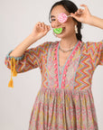 Paisley Shell Dress in Pink