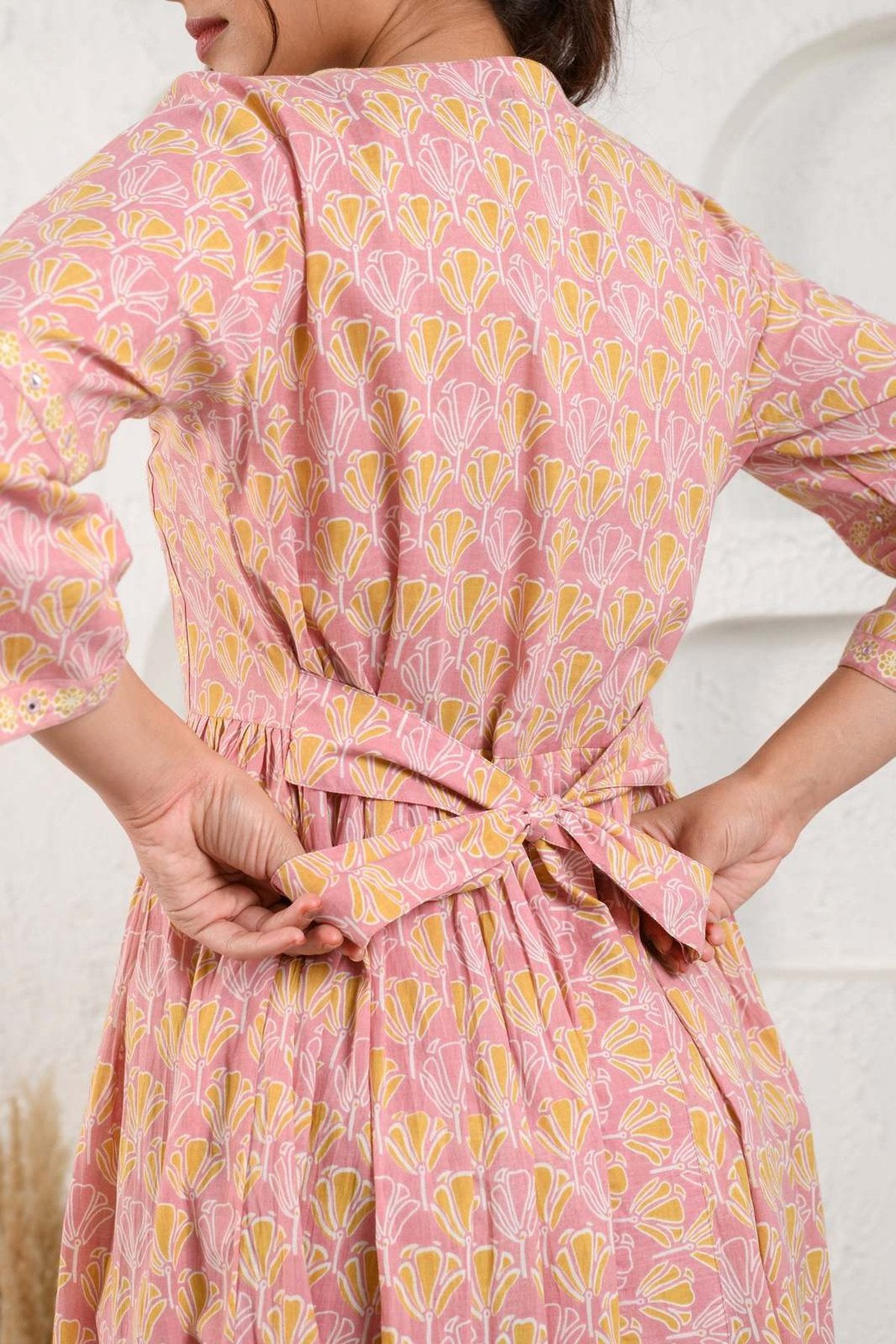 Peach Floral Dress