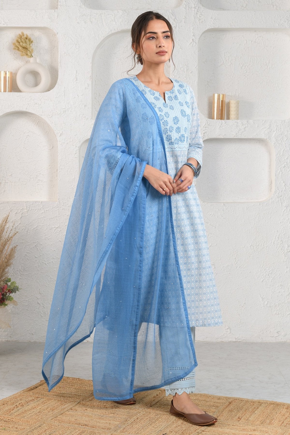 Blue Marigold Kurta