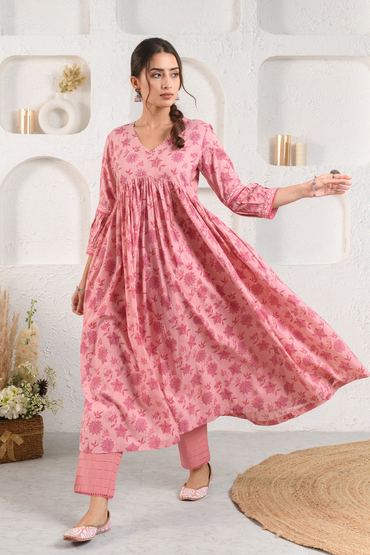 Pink Gulab Kurta