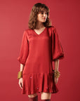 Red Sangria Short Dress