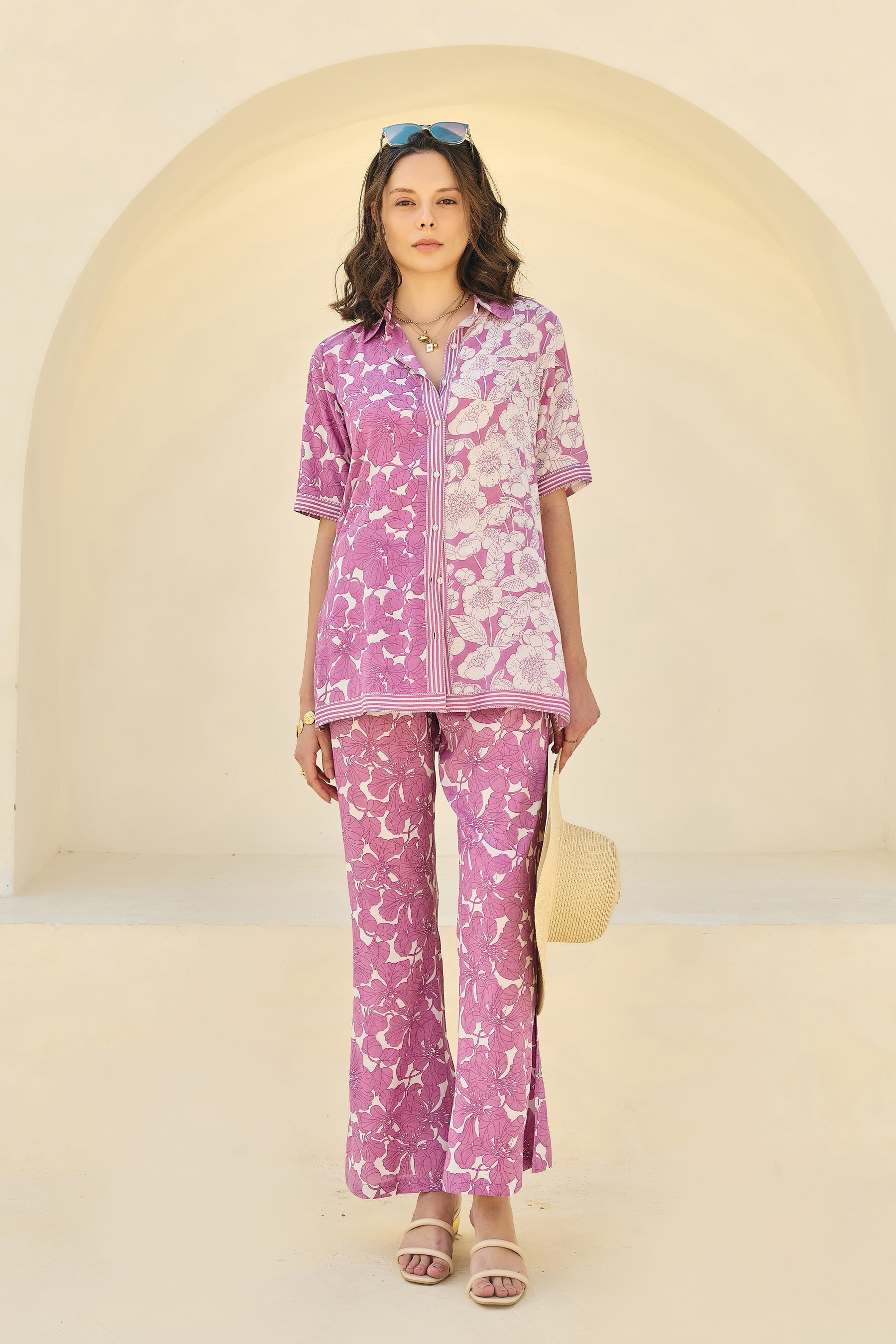 Purple Floral Oversized Co-ord Set