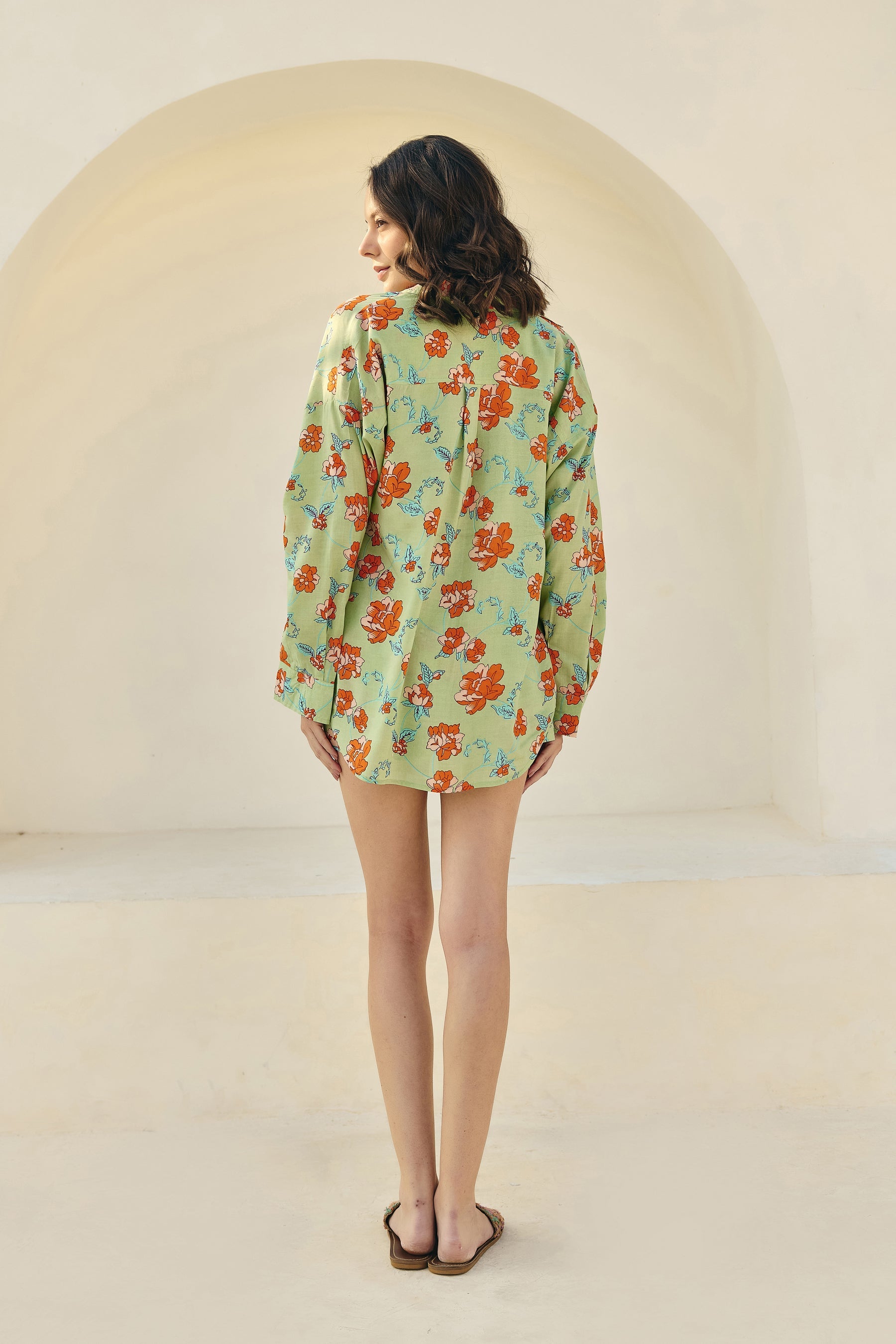 Green Floral Shorts Co-ord Set