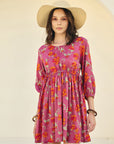 Mauve Pull-string Short Dress