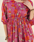 Mauve Pull-string Short Dress