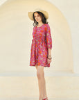 Mauve Pull-string Short Dress